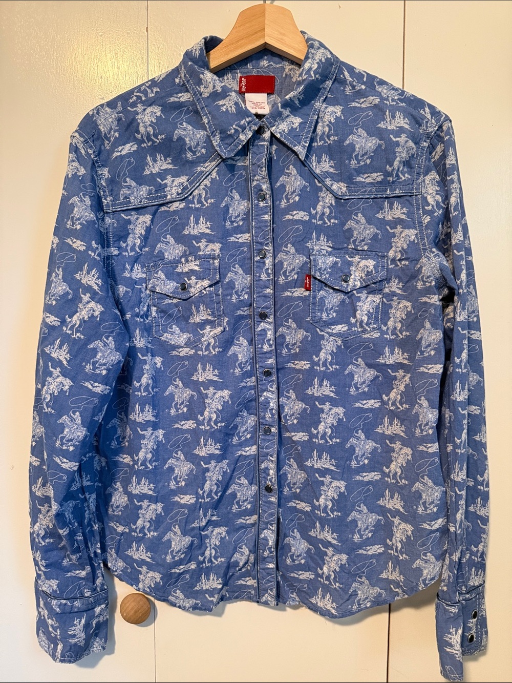 Levi's Blue Western Cowboy Button-Front Shirt XL Western Coastal Cowgirl Ranch